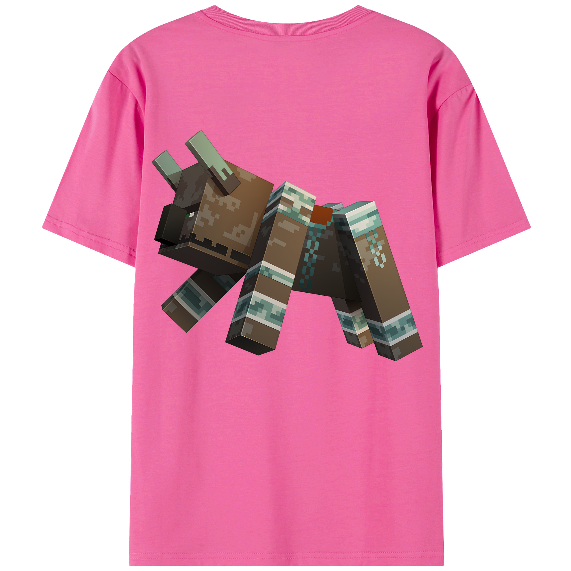 （画像用） マインクラフト ブロックの世界 Minecraft MC Block world レディース半袖Tシャツ(バックプリント)